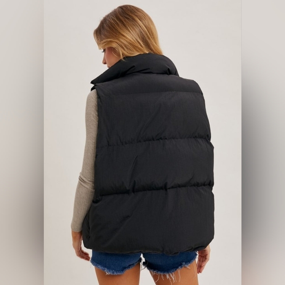Black Puffer Vest - Picture 2 of 2
